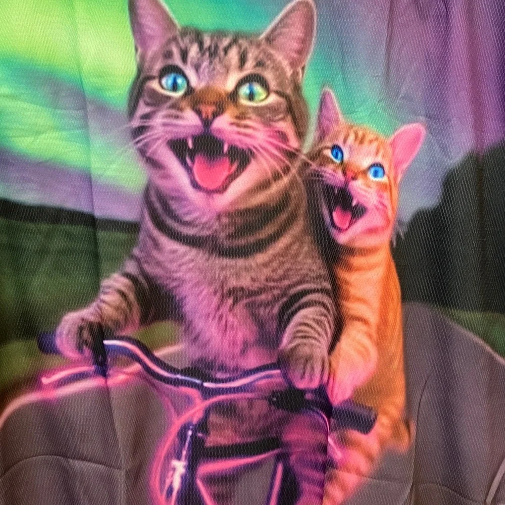 NWT Retro Space Cat T-shirt on Bike, Various Sizes